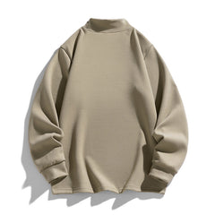 High-Neck Pullover with Embossed Adventure Print - Perfect for Casual and Outdoor Wear