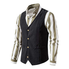Men's Vintage Slim V Neck Single Breasted Vest 49764843M (Shirt Excluded)