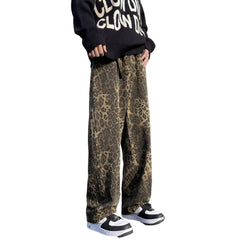 Leopard Print Wide-Leg Pants for Women - Trendy and Versatile Design