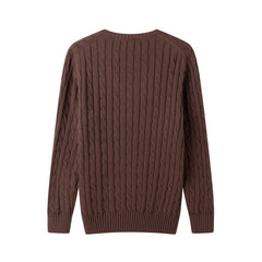 Classic V-Neck Cable Knit Sweater for Men - Perfect for Casual and Formal Wear