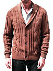 Classic Cable Knit Cardigan With Stylish Buttons