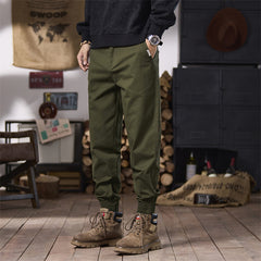 Men's Casual Tapered Cargo Pants with Adjustable Cuffs