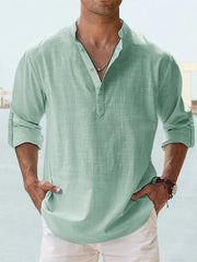 Stylish Pink Henley Shirt for Men - Perfect for Casual and Semi-Formal Occasions