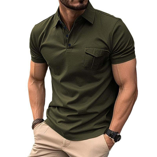 Men's Casual Slim Lapel Short Sleeve Polo Shirt 18107009M