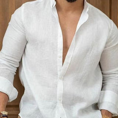 Stylish Men's White Button-Up Shirt for Casual and Formal Wear
