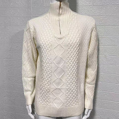 Cable Knit Zip-Up Sweater for Men - Winter Warmth and Stylish Design