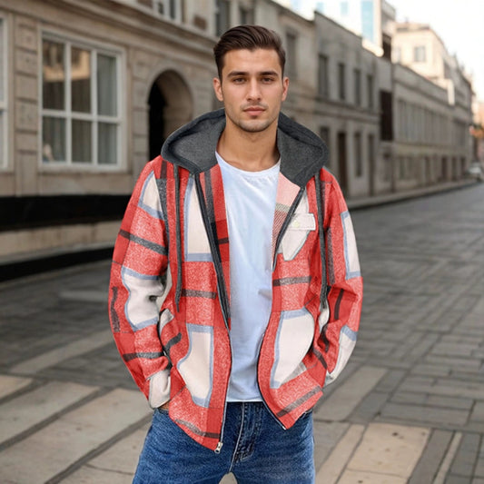 Stylish Plaid Hooded Jacket for Men - Perfect for Casual and Outdoor Adventures