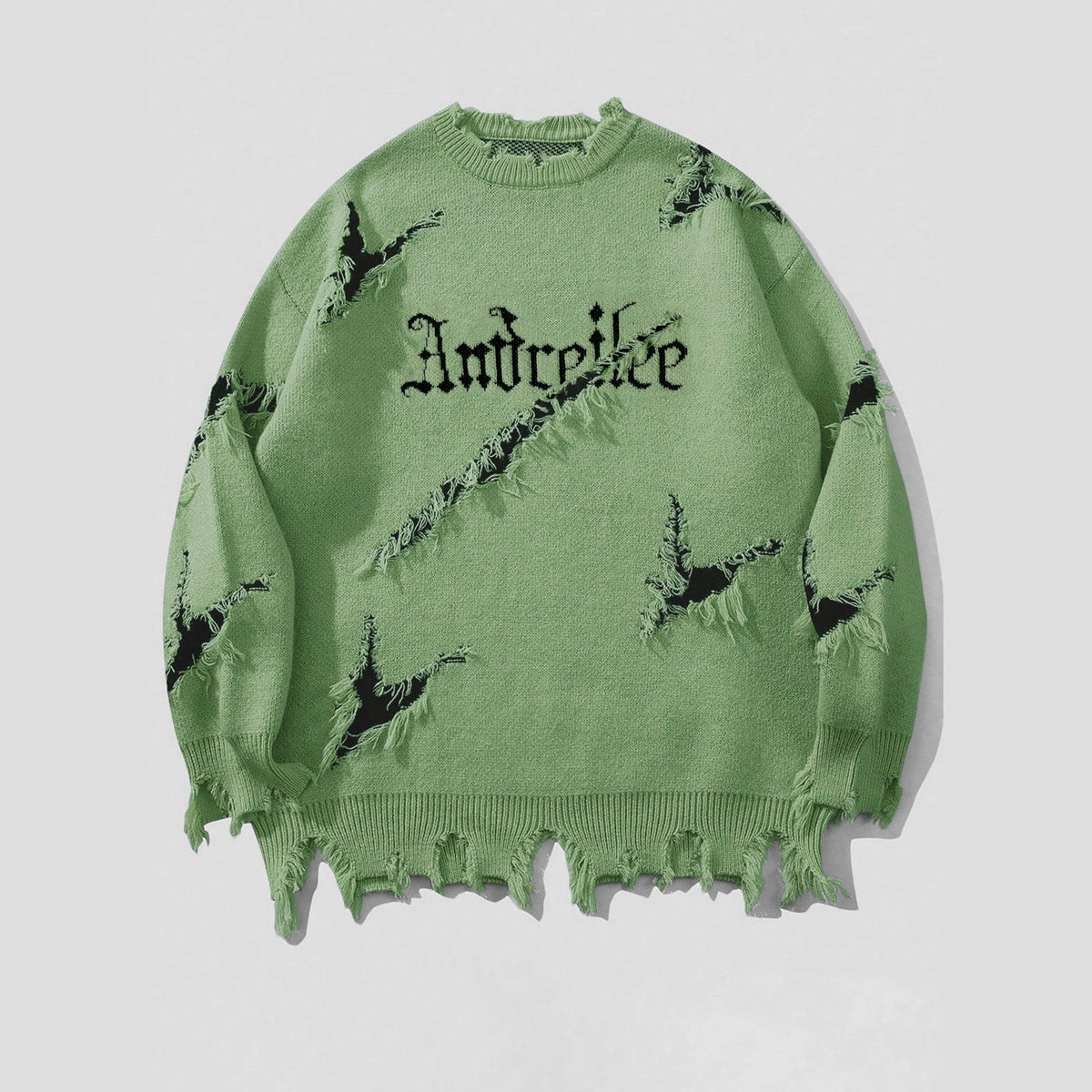 Distressed Graphic Sweater For Trendy Looks