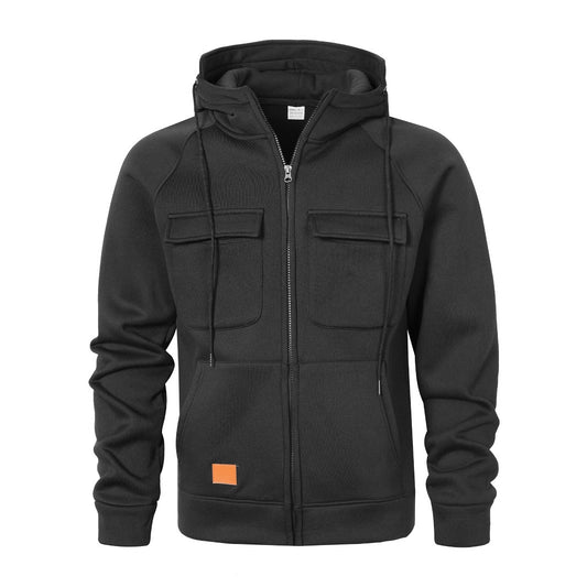 Olive Green Hooded Jacket with Zippered Pockets - Perfect for Casual and Outdoor Adventures
