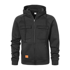 Olive Green Hooded Jacket with Zippered Pockets - Perfect for Casual and Outdoor Adventures