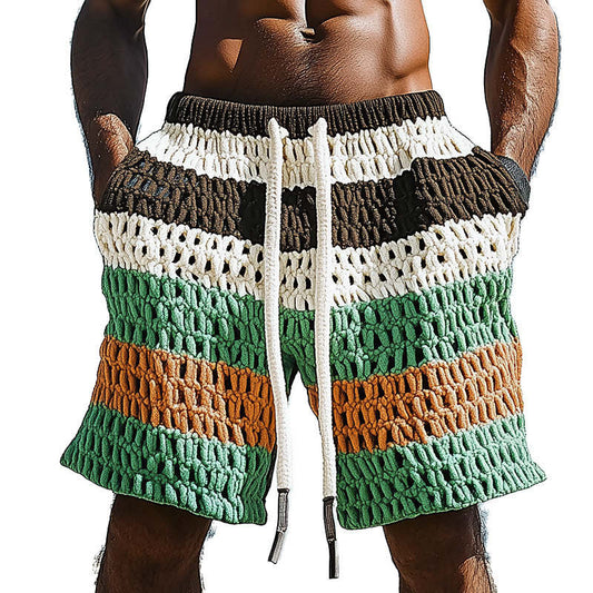Men's Spring Resort Contrast Woven Casual Sports Shorts MTA0363D4P