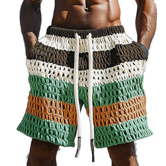 Men's Spring Resort Contrast Woven Casual Sports Shorts MTA0363D4P
