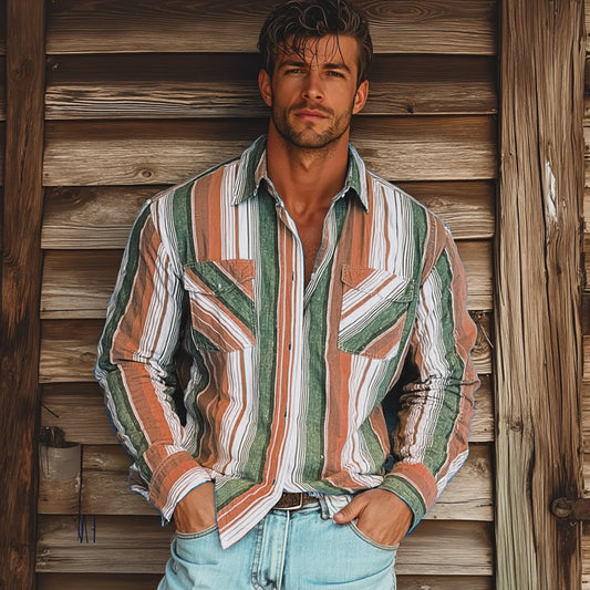 Casual Striped Shirt with Relaxed Fit