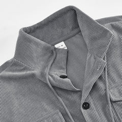 Men's Solid Color Corduroy Lapel Vintage Multi-Pocket Cargo Jacket 22086351Y