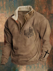 Cozy Half-Zip Pullover with Horse Emblem for Outdoor Enthusiasts