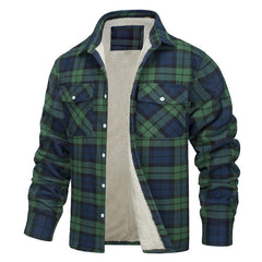 Plaid Fleece-Lined Jacket for Men - Warm and Stylish Winter Outerwear