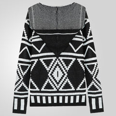 Stylish Geometric Patterned Knit Cardigan For Men - Perfect For Casual And Fashionable Looks