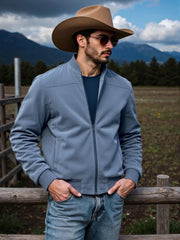 Stylish Cowboy Hat and Black Bomber Jacket Set for Outdoor Adventures