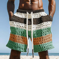 Men's Spring Resort Contrast Woven Casual Sports Shorts MTA0363D4P