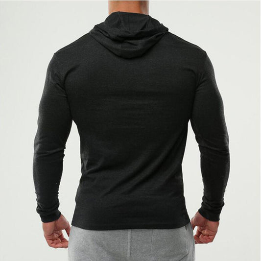 Men's Slim Fit Hooded Long Sleeve Top For Active Wear