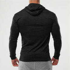 Men's Slim Fit Hooded Long Sleeve Top For Active Wear