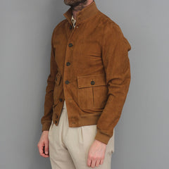 Classic Brown Jacket With Button Closure And Functional Pockets