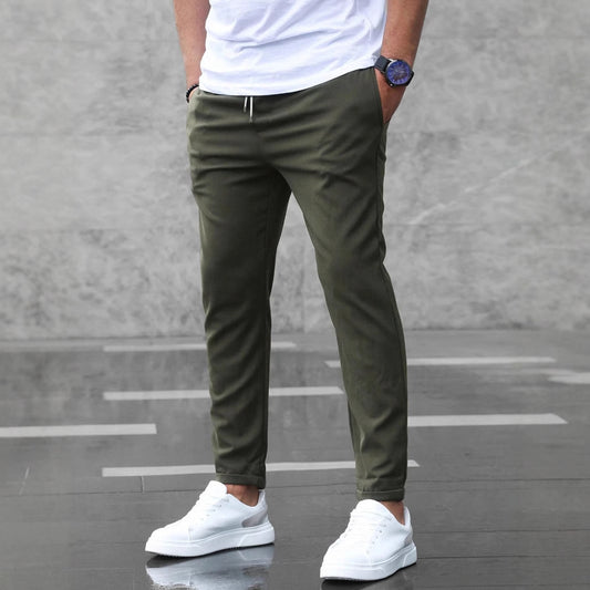 Men's Slim Fit Jogger Pants with Elastic Waistband and Drawstring
