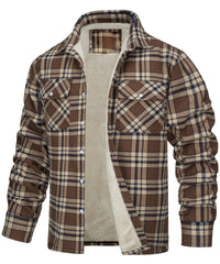 Plaid Fleece-Lined Jacket for Men - Warm and Stylish Winter Outerwear