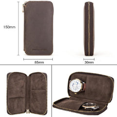 Men's Vintage Cowhide Handmade Watch Storage Bag 47182540K
