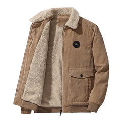 Stylish Corduroy Jacket with Faux Fur Lining for Winter Warmth
