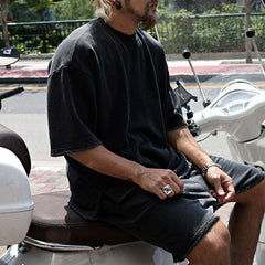 Men's Fashion Loose Short Sleeve T-shirt And Shorts Set 02514856Z