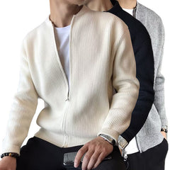 Stylish Men's Zip-Up Knit Cardigan - Perfect for Casual and Formal Wear