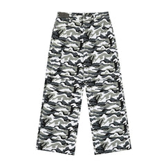 Camouflage Print Wide-Leg Pants for Casual and Outdoor Use