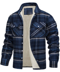 Plaid Fleece-Lined Jacket for Men - Warm and Stylish Winter Outerwear