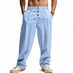Stylish Loose-Fit Trousers with Adjustable Waistband for Men