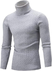Men's High Neck Cable Knit Sweater - Stylish and Cozy Winter Essential
