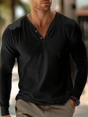 Men's Stylish Long Sleeve Henley Shirts - Perfect For Casual And Everyday Wear