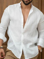 Stylish Men's White Button-Up Shirt for Casual and Formal Wear