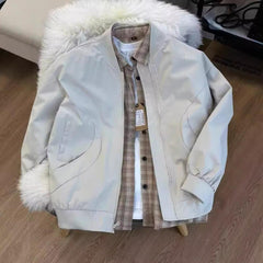 Stylish Bomber Jacket with Plaid Shirt Combo for Modern Fashionistas