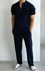 Stylish White Casual Pants with Denim Jacket for Modern Men