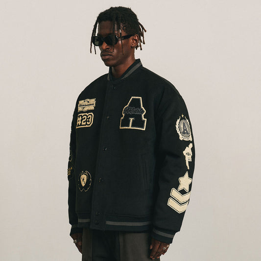Embroidered Varsity Jacket for Men - Perfect for Casual and Sporty Looks