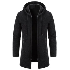 Men's Fleece Chenille Solid Color Knitted Cardigan 89853771U