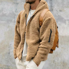 Cozy Hooded Jacket With Faux Fur Lining For Men - Perfect For Winter Outdoors
