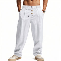 Stylish Loose-Fit Trousers with Adjustable Waistband for Men