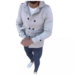 Stylish Double-Breasted Pea Coat for Men - Perfect for Casual and Formal Wear