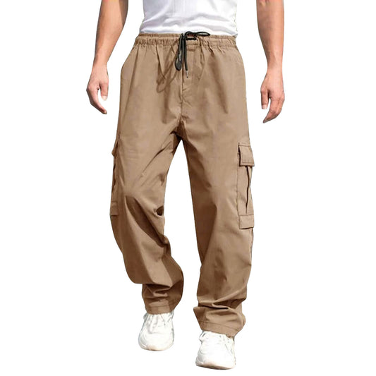 Men's Cargo Pants with Adjustable Drawstring and Multiple Pockets - Perfect for Casual Wear