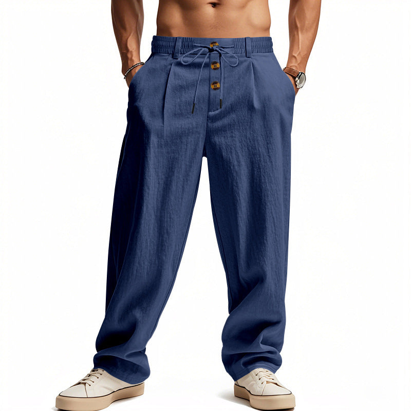 Stylish Loose-Fit Trousers with Adjustable Waistband for Men