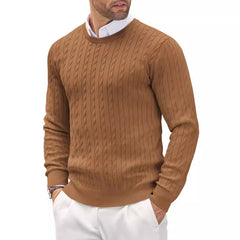 Men's Cable Knit Crew Neck Sweater - Stylish and Comfortable for Everyday Wear