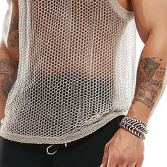 Men's Breathable Mesh Crew Neck Tank Top MTA1779C4X