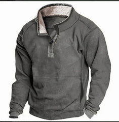 Cozy Winter Pullover with Faux Fur Collar - Perfect for Outdoor Adventures